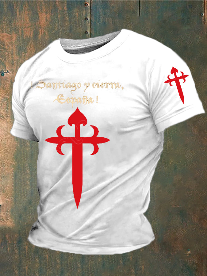 Cruz de la fe de España de los hombres de Santiago Impreso camiseta