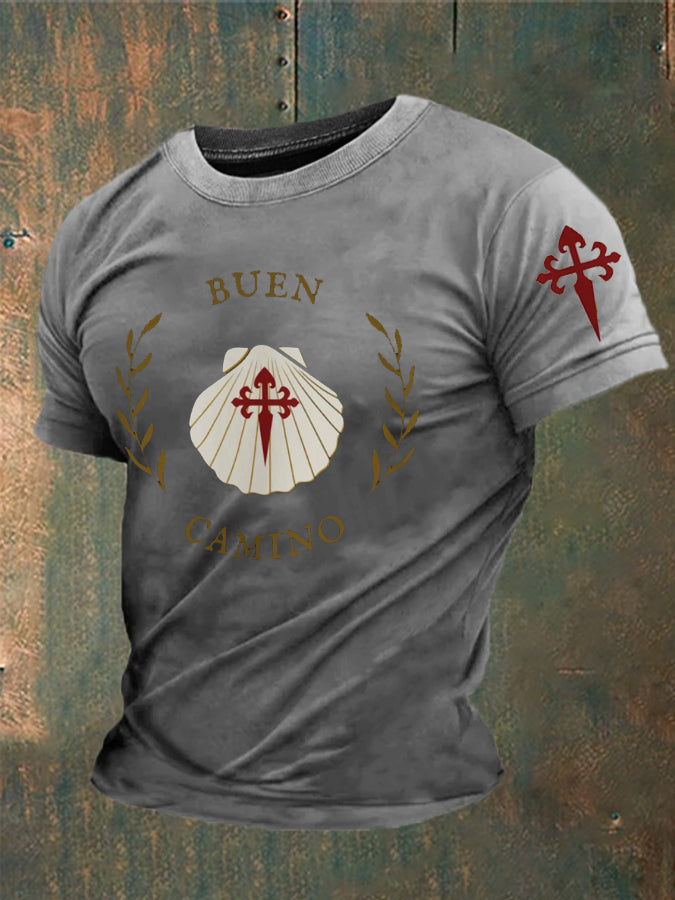 España Fe Cruz de Santiago Peregrinación a Santiago Camiseta estampada
