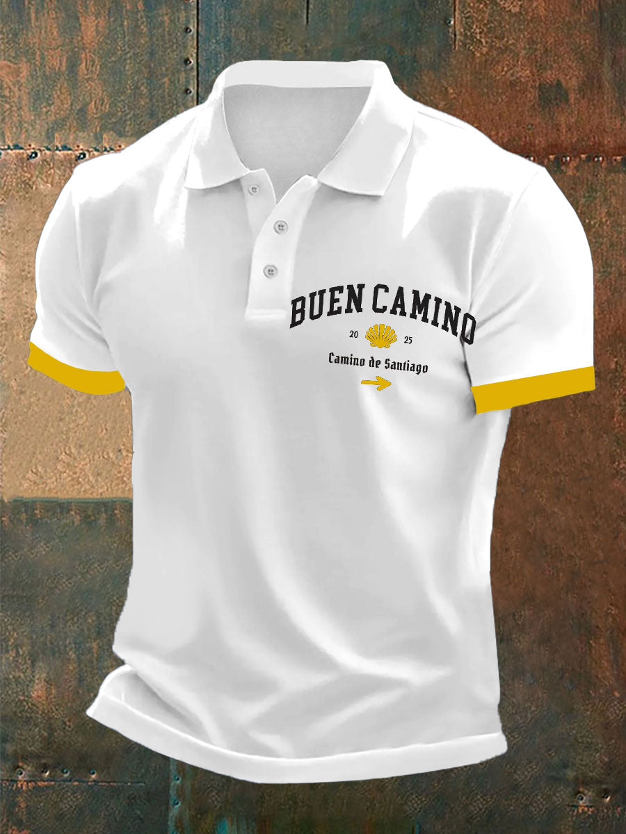 Hombre España Fe Cruz de Santiago Peregrinación a Santiago Impreso Polo