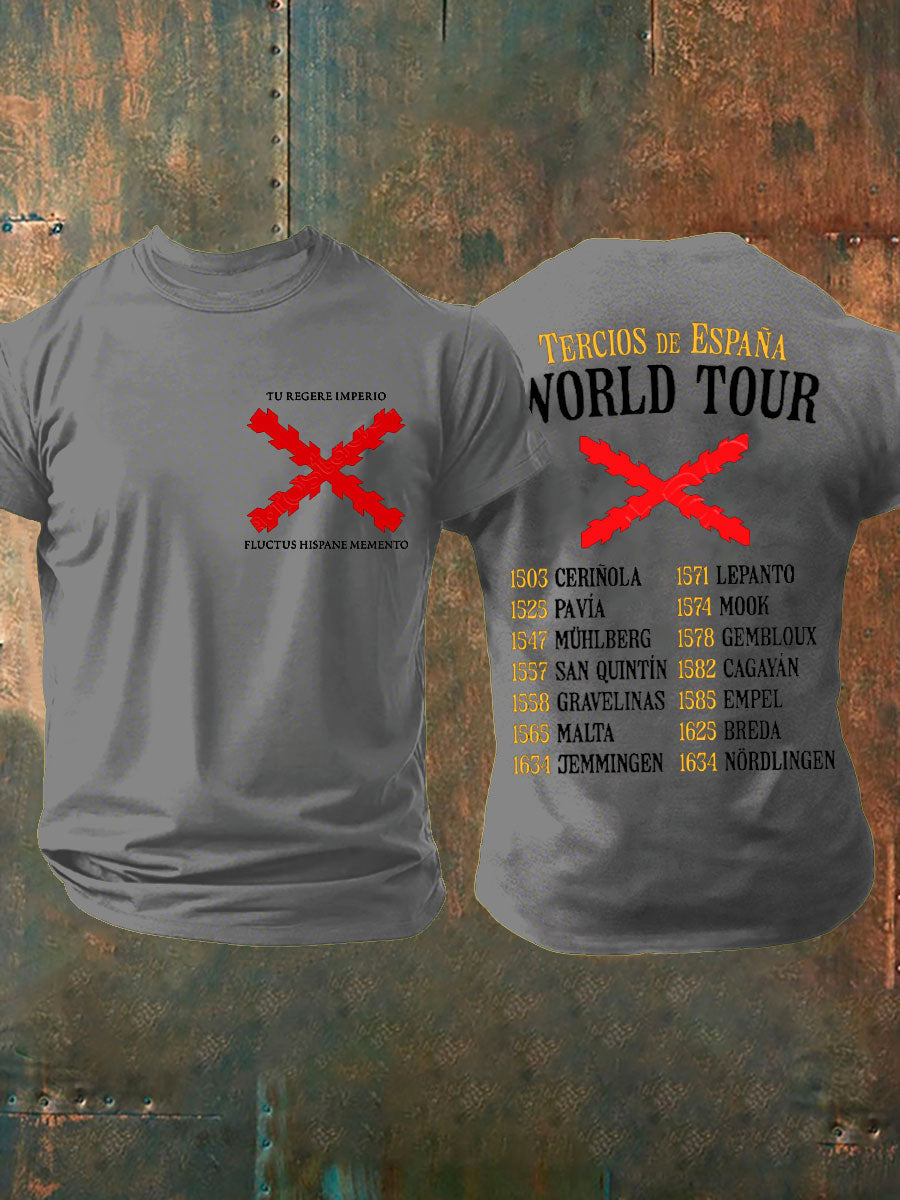Cruz de España de los hombres de Borgoña Impreso Camiseta