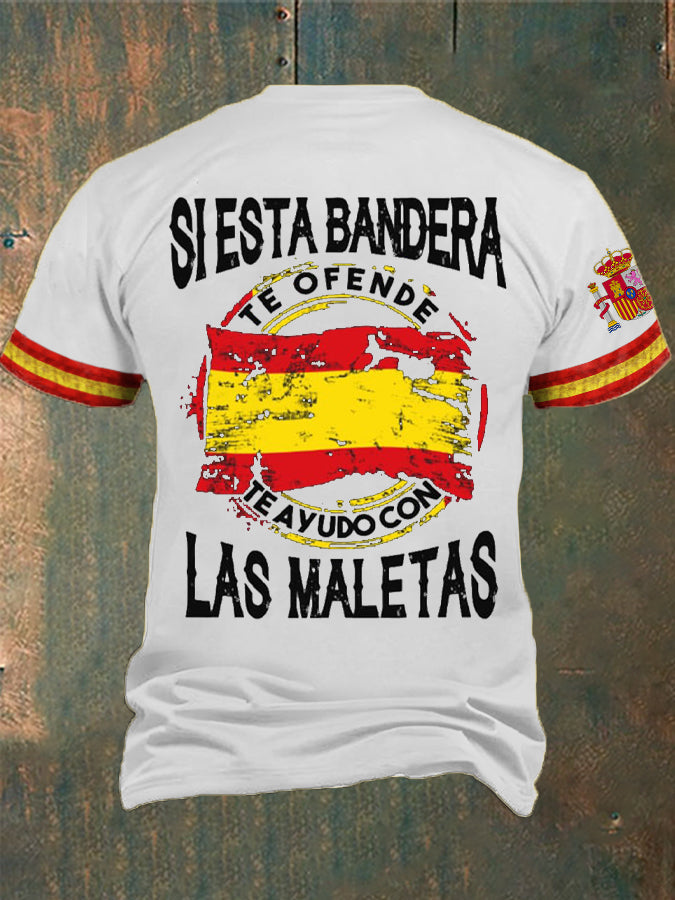 Camiseta estampada España If This Flag You, I Will Pack Your Bags para hombre