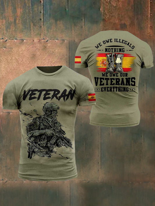 Camiseta de manga corta con bandera española para hombre
