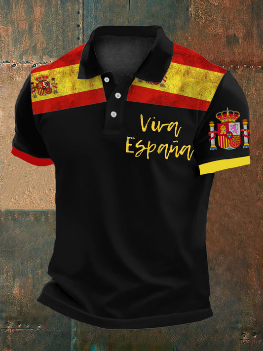 Polo impreso España de los hombres