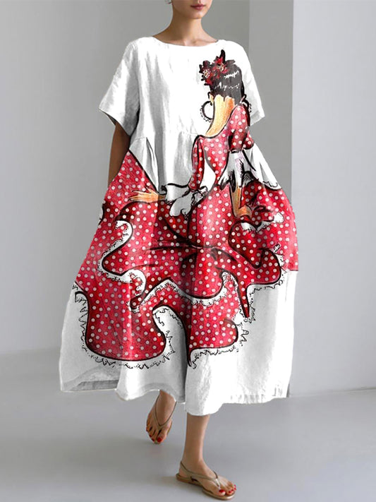 Vestidos de manga corta Flamenco de mujer