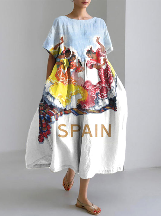Vestidos de manga corta Flamenco de mujer