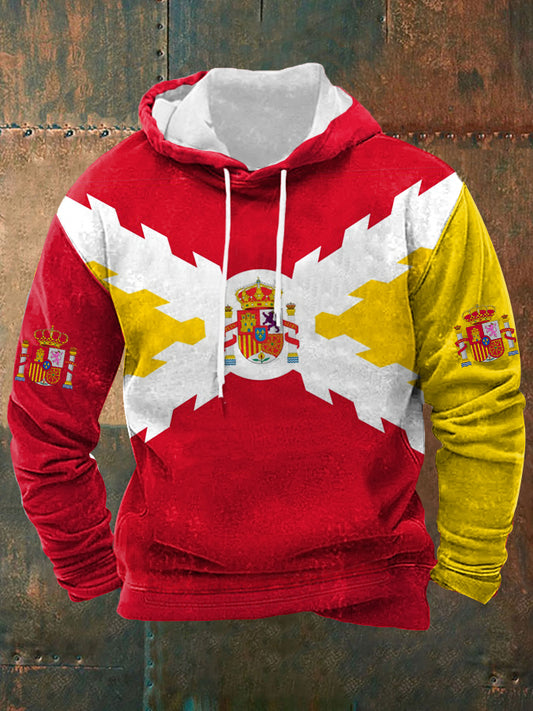 España Cruz de Borgoña de los hombres Impreso Sudadera