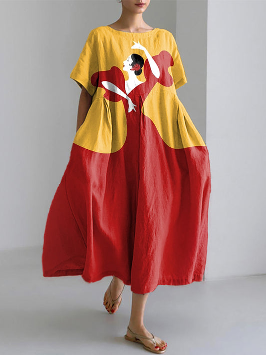 Vestidos de manga corta Flamenco de mujer