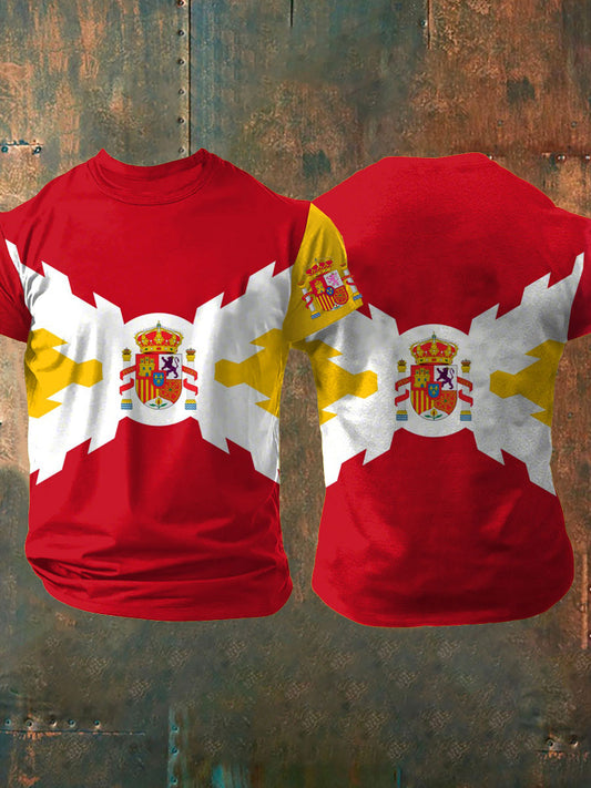 Cruz de España de los hombres de Borgoña Impreso Camiseta