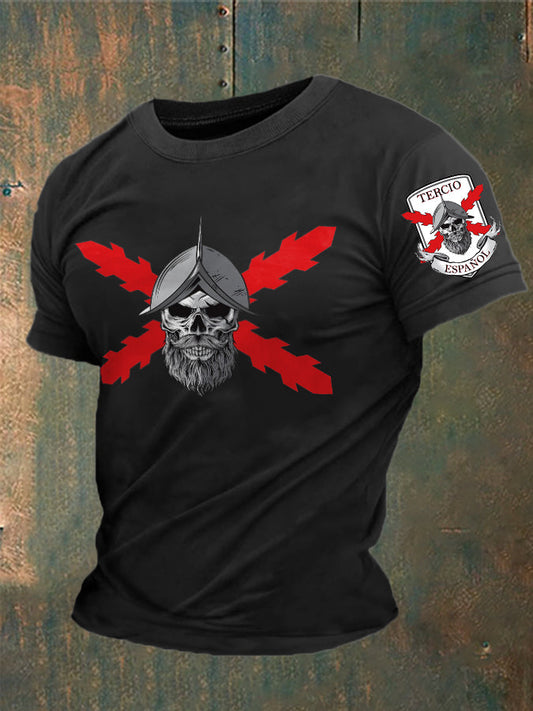 Cruz de España de los hombres de Borgoña Impreso Camiseta