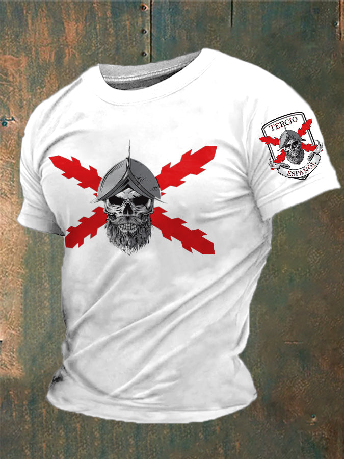 Cruz de España de los hombres de Borgoña Impreso Camiseta