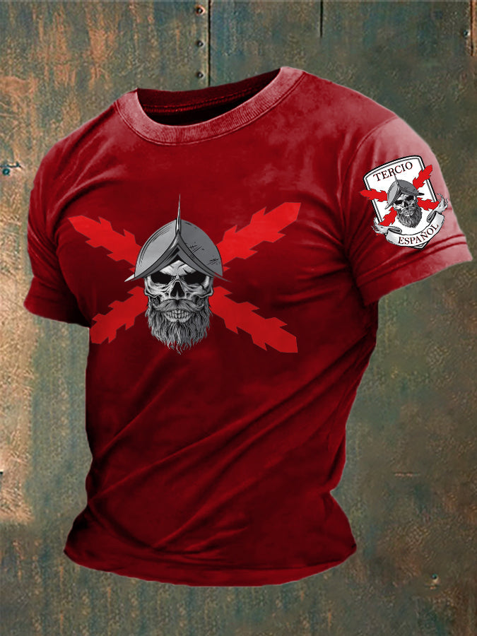 Cruz de España de los hombres de Borgoña Impreso Camiseta