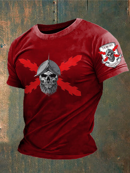 Cruz de España de los hombres de Borgoña Impreso Camiseta