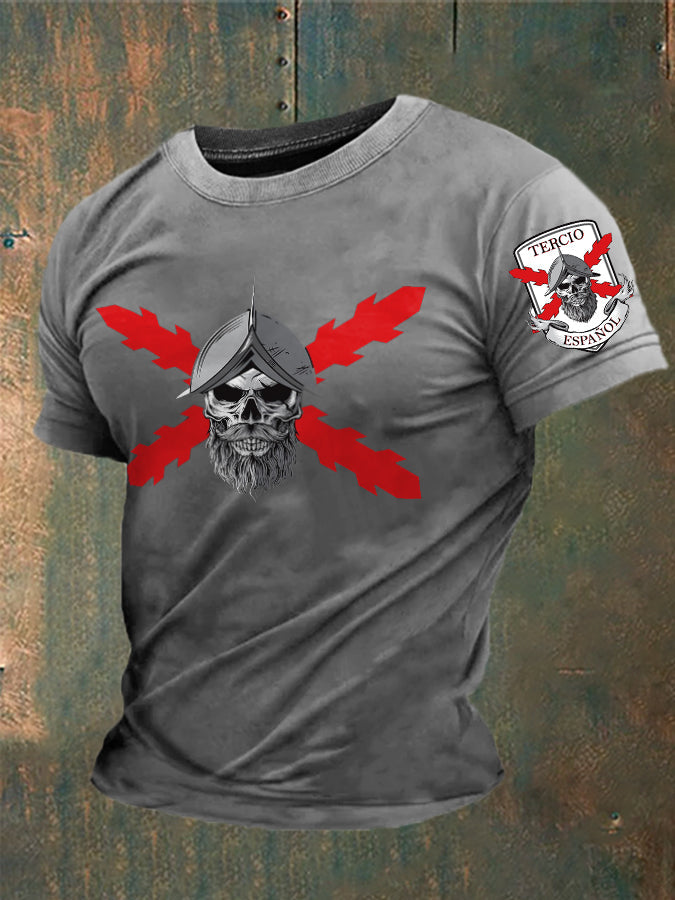 Cruz de España de los hombres de Borgoña Impreso Camiseta