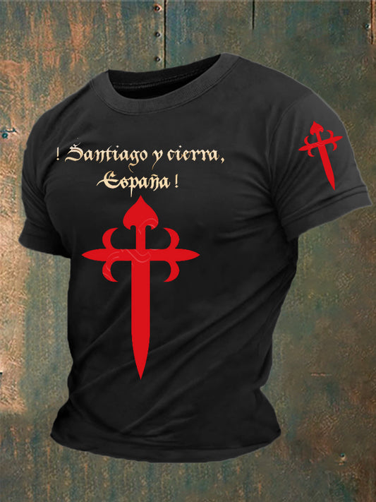 Cruz de la fe de España de los hombres de Santiago Impreso camiseta