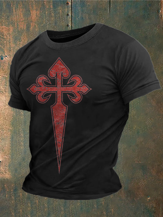 Cruz de la fe de España de los hombres de Santiago Impreso camiseta