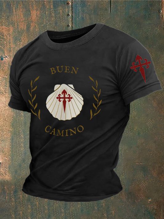 España Fe Cruz de Santiago Peregrinación a Santiago Camiseta estampada