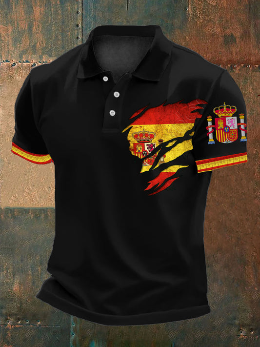 Polo impreso España de los hombres
