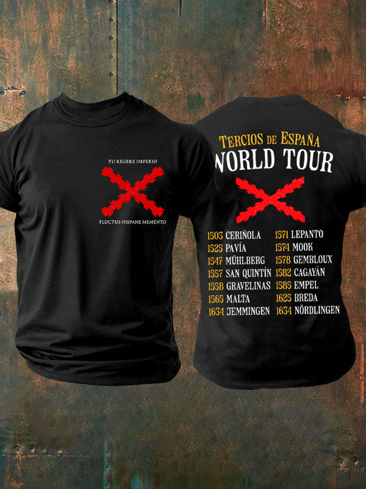 Cruz de España de los hombres de Borgoña Impreso Camiseta