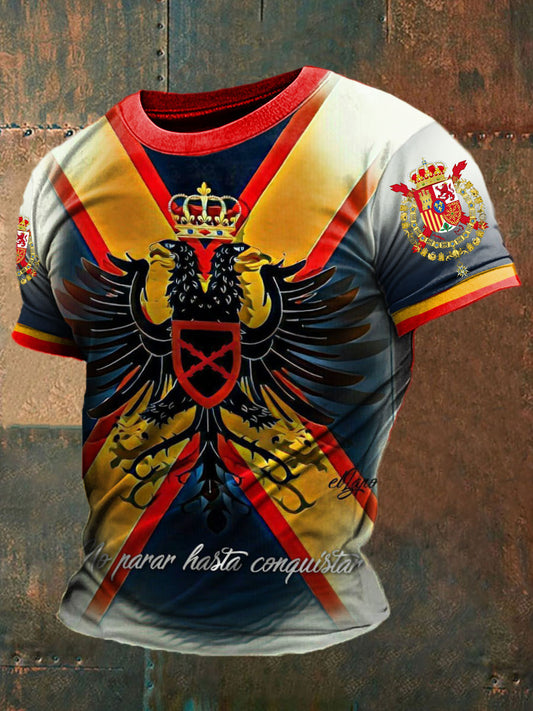 Cruz de España de los hombres de Borgoña Impreso Camiseta