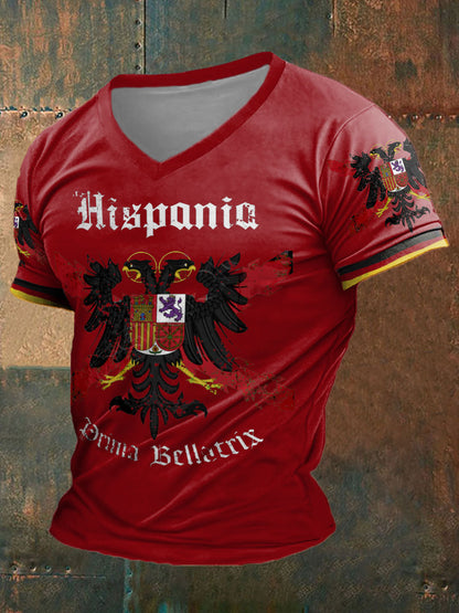 Cruz de España de los hombres de Borgoña Impreso Camiseta