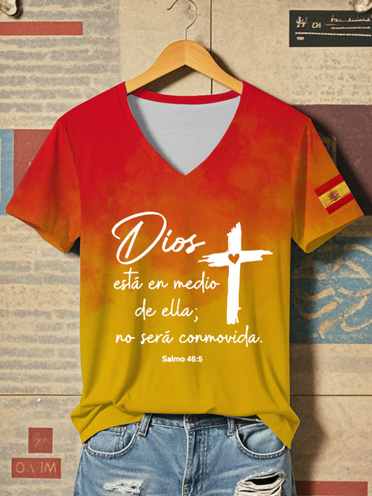 Camiseta de manga corta verso español de la Biblia de las mujeres