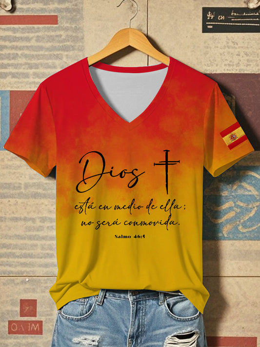 Camiseta de manga corta verso español de la Biblia de las mujeres