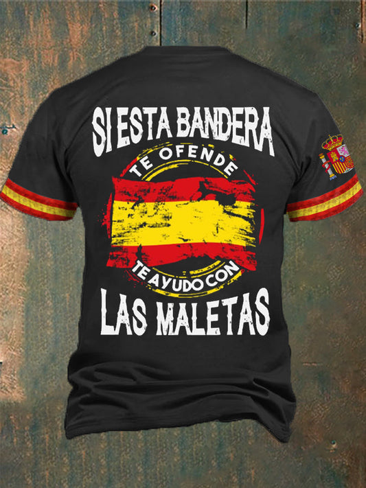 Camiseta estampada España If This Flag You, I Will Pack Your Bags para hombre