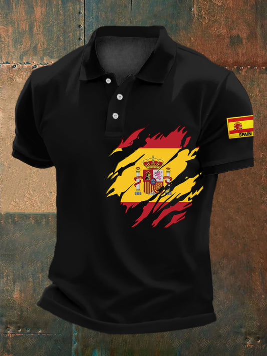 Camiseta bordada bandera española de los hombres
