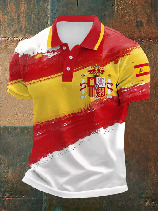 Top casual con estampado de bandera española para hombre