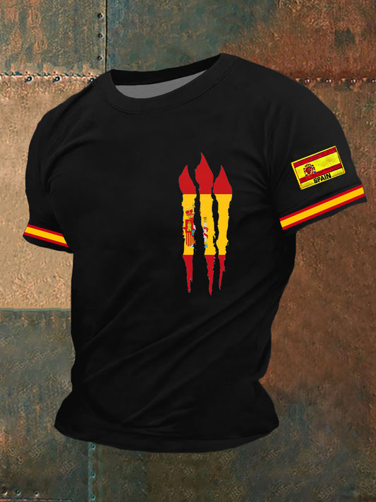 Camiseta bordada bandera española de los hombres