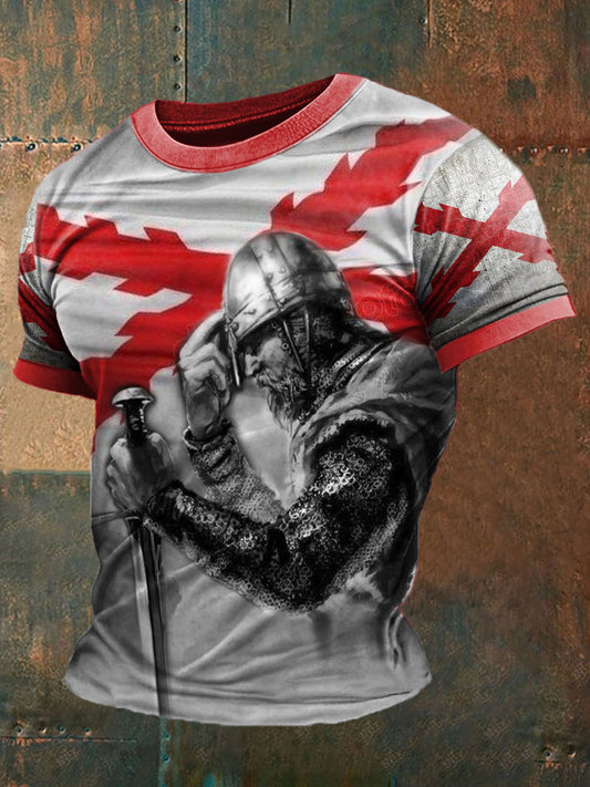 Hombres Cruz de Borgoña Tercio Impreso Camiseta