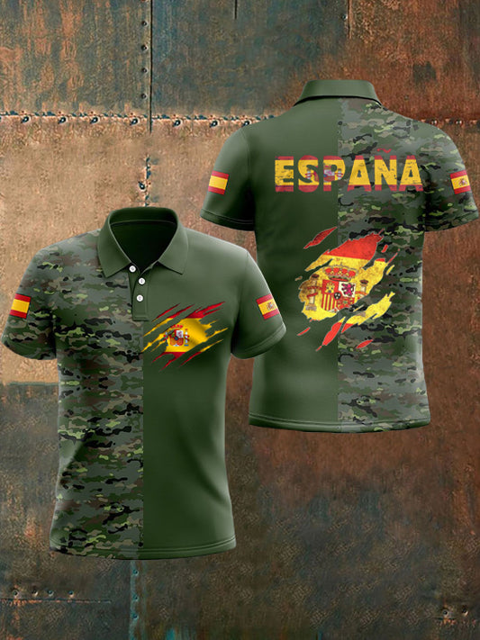 Top con estampado de camuflaje de la bandera española de los hombres
