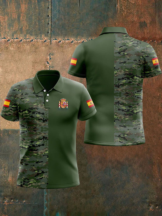 Top con estampado de camuflaje de la bandera española de los hombres