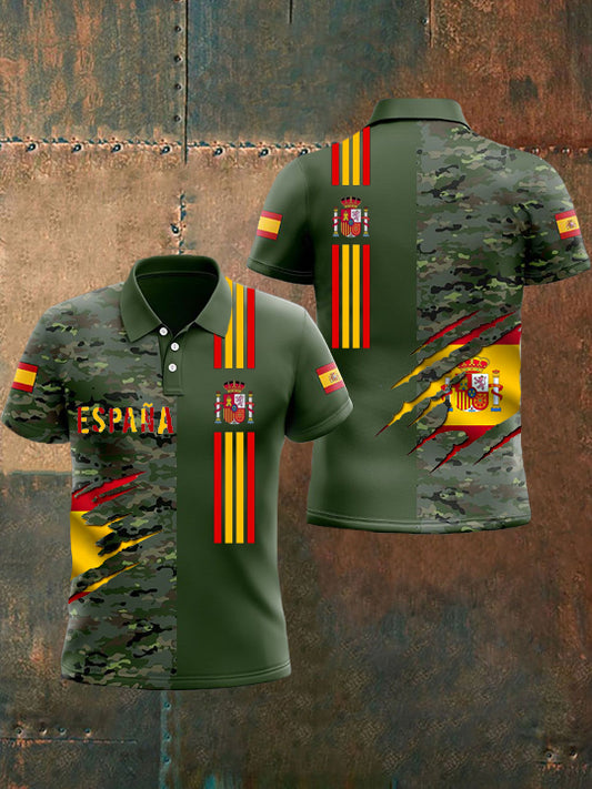 Top con estampado de camuflaje de la bandera española de los hombres