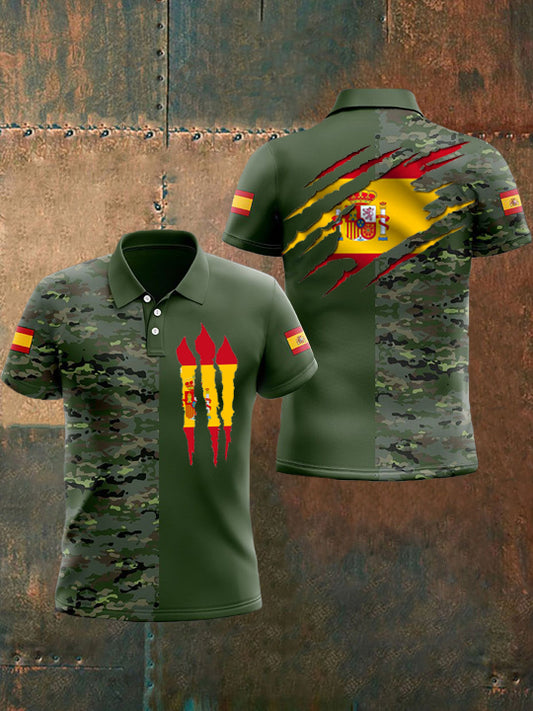 Top con estampado de camuflaje de la bandera española de los hombres
