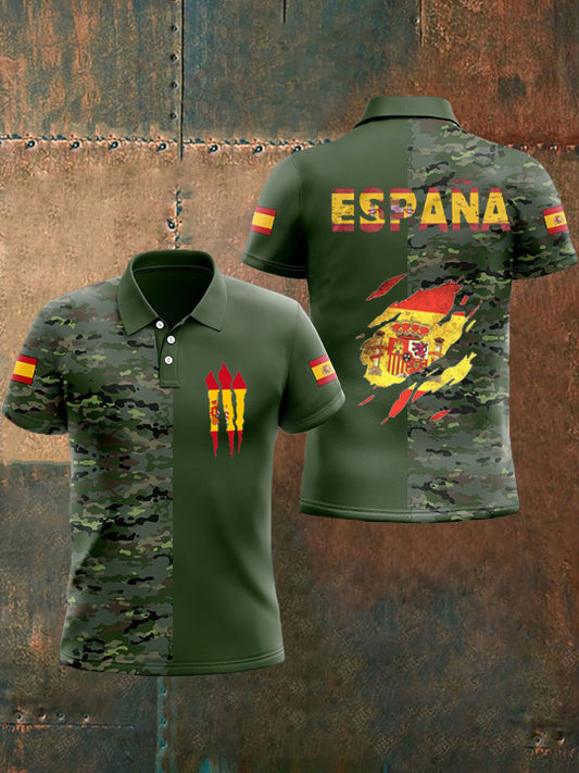 Top con estampado de camuflaje de la bandera española de los hombres